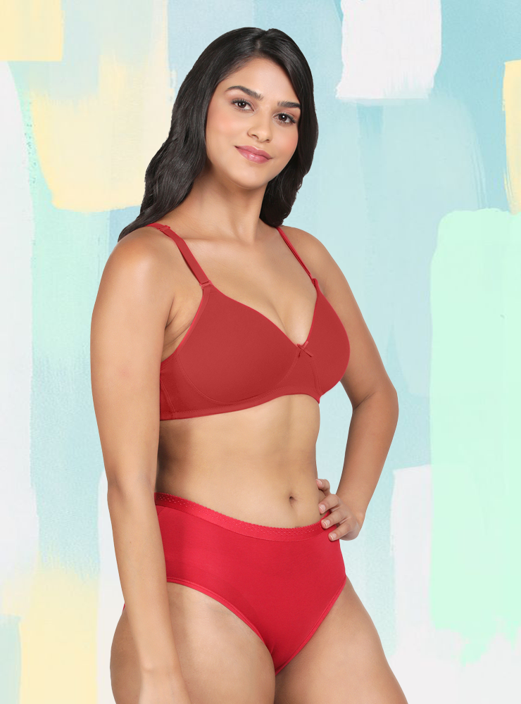 Comfort Casual Full Coverage Red Padded Bra